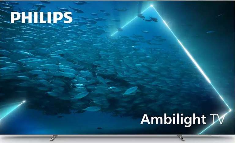 TV 55" Philips 55OLED707 (2022) - OLED, 4K, 100 Hz, Ambilight 3 côtés, HDMI 2.1, FreeSync/G-Sync, Android TV (Via 200€ sur Carte Fidélité)