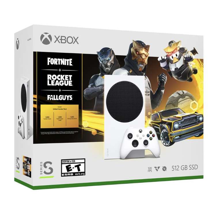 [Adhérents] Pack console Microsoft Xbox Series S Fortnite + Rocket League + Fall Guys (+ 70€ sur compte fidélité)