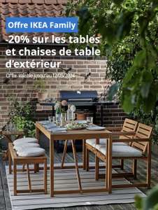 [Ikea Family] 20% de réduction sur les chaises et tables d'extérieur