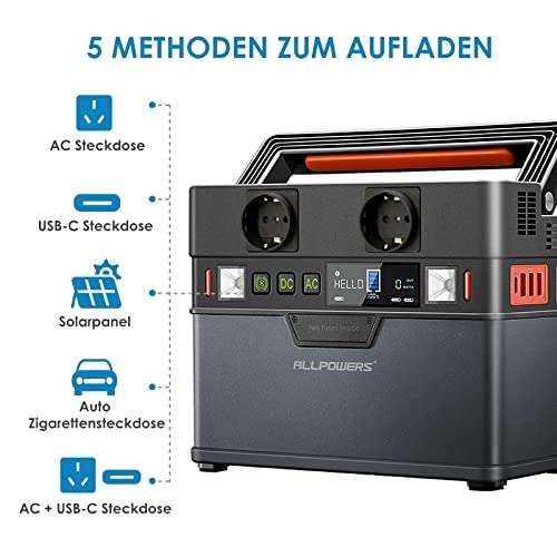 Générateur électrique portable Allpowers - 288Wh, avec onduleur DC/AC 300W (vendeur tiers)