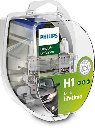 Lot de 2 Ampoules de Phare Avant Philips automotive lightning Longlife Ecovision H1 - Durée De Vie Plus Longue