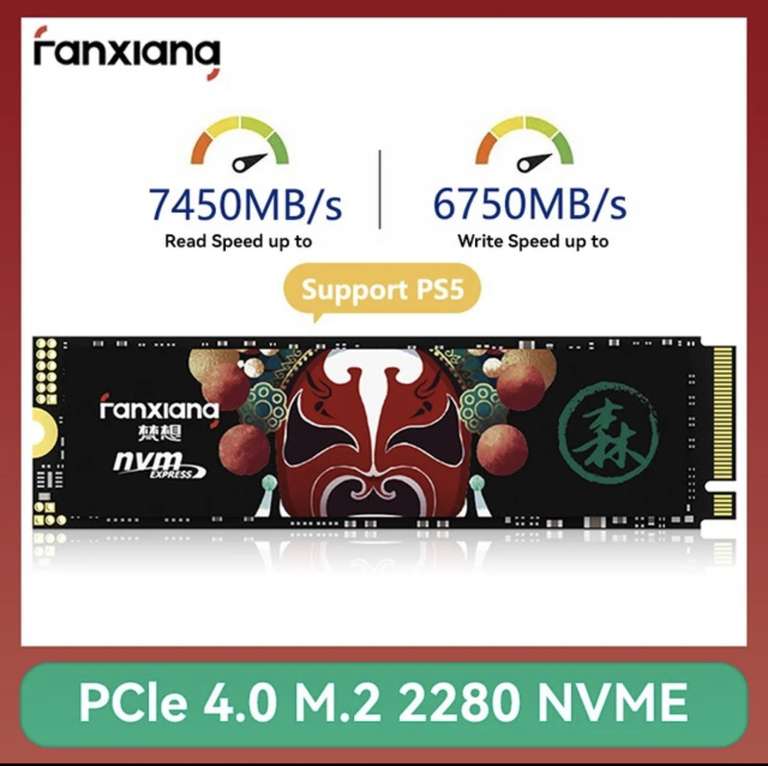 SSD Interne M.2 NVME PCIe 4.0 Fanxiang S790 SSD - 2 TO, 7450 MBit/s, Compatible ps5