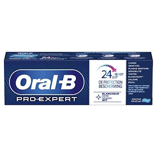 Lot de 12 dentifrices Oral-B Pro-Expert Blancheur Saine -Arôme Menthe Fraîche, 12 x 75 ml