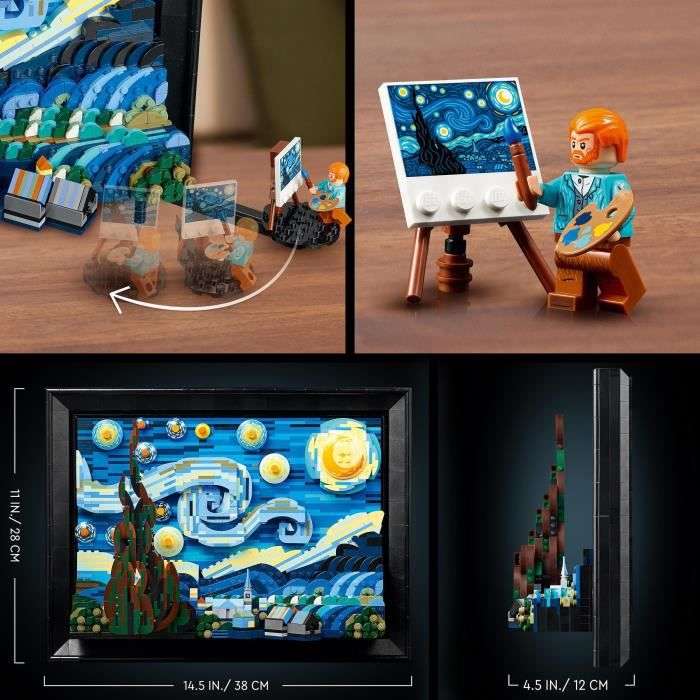 LEGO Ideas 21333 - Reproduction de Tableau sur Toile : Vincent Van Gogh - La Nuit Étoilée