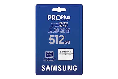 Carte mémoire Samsung Pro Plus avec lecteur USB 3.0, 512 Go, 256