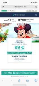 Carte cadeau pour Disneyland Paris 198€ Hotel + parc 2 personnes