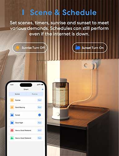 Lot de 3 Prises connectées WiFi Meross (Type F, 16A) avec Mesure de la consommation - Compatible Alexa, Google Home & SmartThing