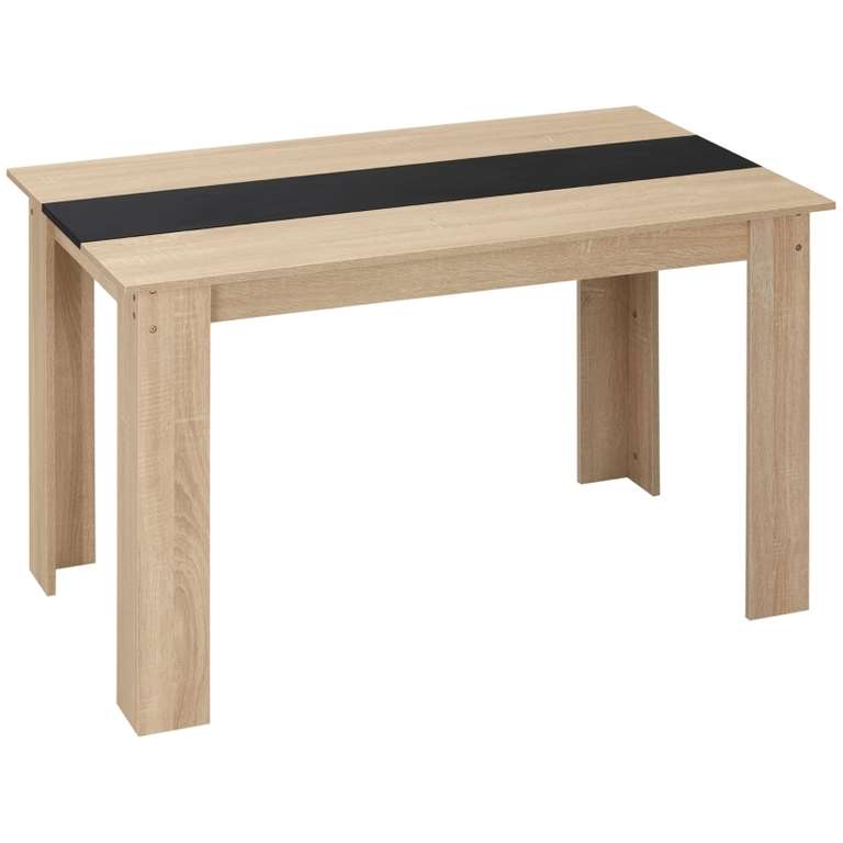 Table à manger en bois Homcom - 4-6 personnes, 120L x 69l x 75H cm