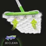 Kit de démarrage Swiffer Balai Attrape-Poussière 3D Clean : 1 Balai + 4 Lingettes Sèches + 2 Lingettes Humides