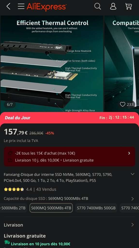 Bon Plan : les SSD Crucial P2 1 To à 80€ et 2 To à 136€