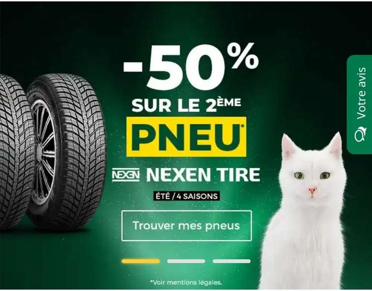 -50% sur le 2ème pneu de marque Nexen Tire