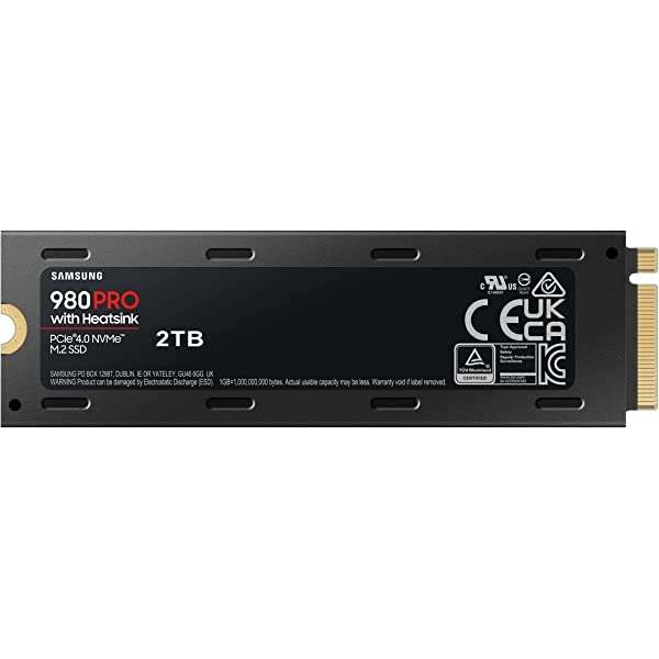 SSD Interne NVMe Samsung 980 Pro - 2 To, Dissipateur de chaleur (+11.50€ en Rakuten Points - Vendeur Boulanger)