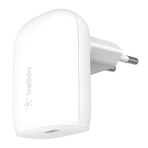 Chargeur Secteur USB-C Belkin - 30 W, PPS (Power Delivery, Certification USB-If PD 3.0, Recharge Rapide)