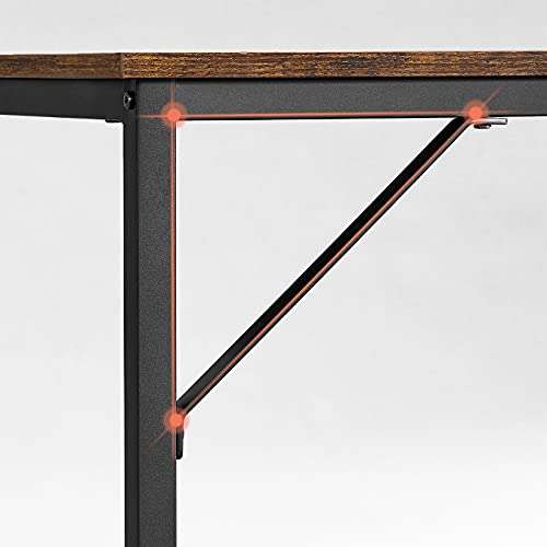 Table/Bureau Vasagle LWD038B01 - Cadre acier, Plateau marron rustique, 50 x 80 x 76 cm (Vendeur Tiers)