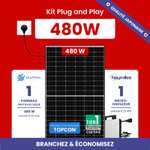 Kit Plug and Play Leapton Topcon 1 Panneau 480W + 1 Micro-onduleur HMS 500 + 1 Supports aluminium noir - materfrance.fr