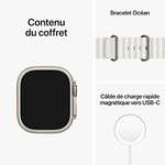 Montre connectée Apple Watch Ultra (GPS + Cellular, 49mm) - Boîtier en Titane avec Bracelet Océan Blanc