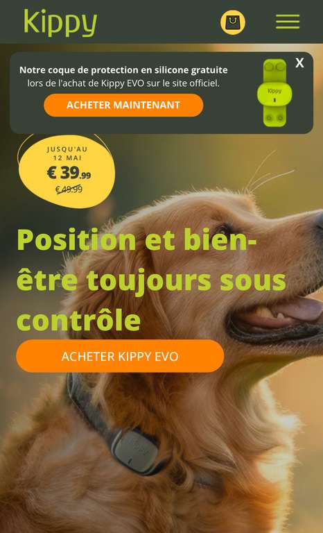 Traceur GPS pour chat/chien Kippy EVO (kippy.eu)