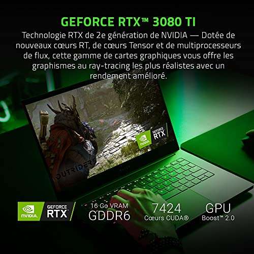 [Prime] Razer Blade 14 - PC Portable Gaming 14, QHD 165Hz - AMD Ryzen 9 6900HX, NVIDIA GeForce RTX 3080 Ti, 16GB RAM, 1 TB SSD