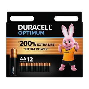 12 Piles AA Duracell Optimum 200% Extra Life - 1,5V