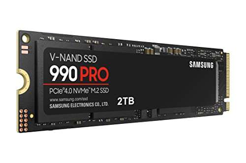SSD interne M.2 NVMe 4.0 Samsung 990 PRO (MZ-V9P2T0BW) - 2 To, TLC 3D, DRAM (Compatible PS5)