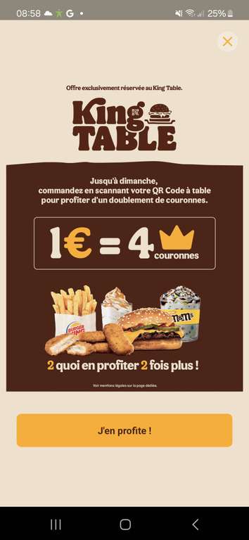 [King Table] Burger King : 1 Euro = 4 Couronnes