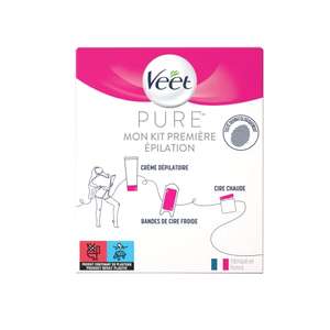 Kit première épilation Veet (1 crème dépilatoire + 32 bandes de cire + 1 cire chaude à l'huile d'argan)