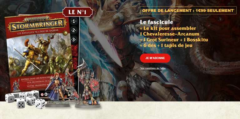 Abonnement Fascicule Warhammer, offre de lancement, le 1er numéro à 1,99€, sans engagement