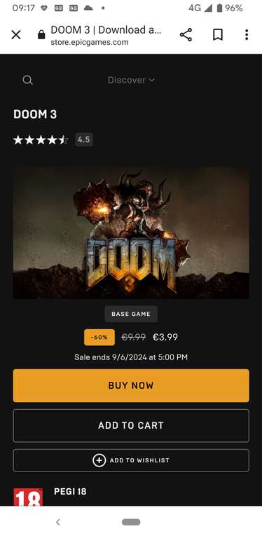 Doom 1 ou 2 sur PC (Dématérialisé) - Doom 3 à 3.99€