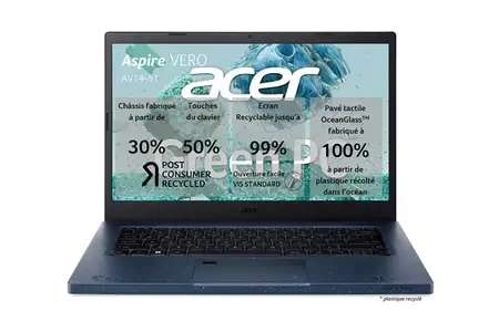 PC Portable 14" Acer Aspire Vero AV14-51-57NC - i5-1235U, 16 Go RAM, 512 Go SSD