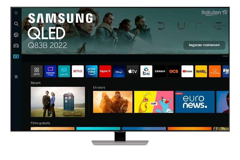 TV 55" Samsung QLED QE55Q83B - 4K UHD, 120 Hz, smart TV (+80€ sur le compte Adhérents)