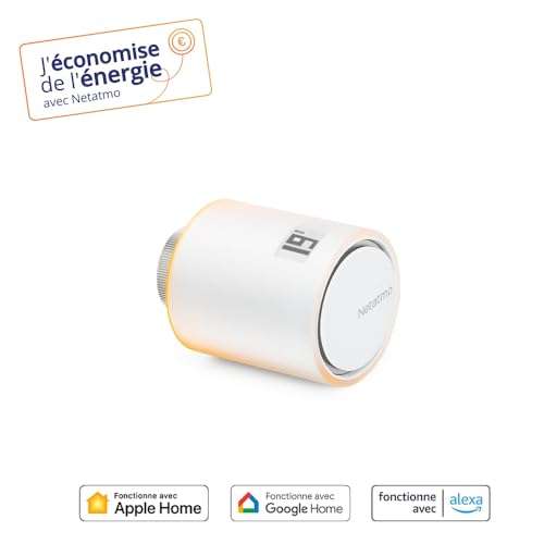 Tête Thermostatique Connectée et Intelligente Netatmo - Accessoire pour le  Thermostat Intelligent et pour le Pack pour chauffage collectif –