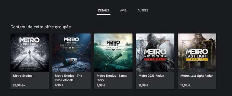 Metro Saga Bundle - 3 jeux: 2033 Redux + Last Light Redux + Exodus Gold sur Xbox One & Series XIS (Dématérialisé - Store Argentine)