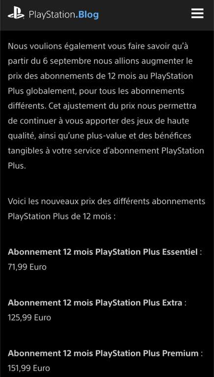 Carte abonnement PlayStation Plus