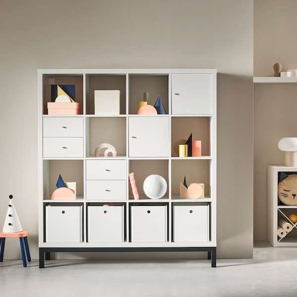 [IKEA Family] Étagère Kallax avec support, blanc/noir, 147x164 cm