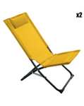 Lot de 2 Chaises pliantes Relax - Terracotta/jaune