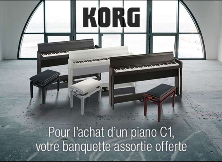 Sélection de piano numérique Korg en promotion - Ex. : Piano Korg C1 avec banquette offerte