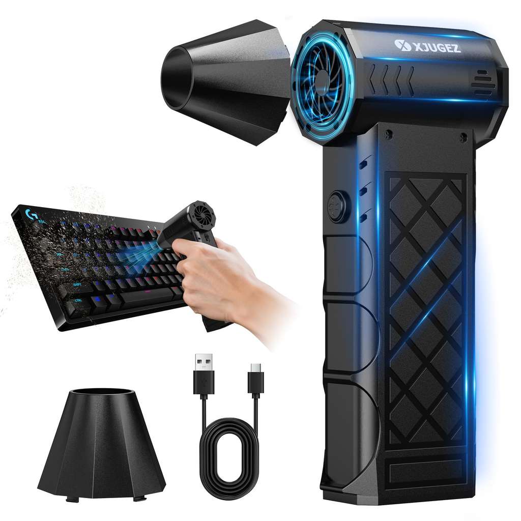 Dépoussiéreur à Air Comprimé Sans Fil Rechargeable 3 Vitesses – Souffleur Puissant 60000 RPM Pour PC, Clavier, Voiture