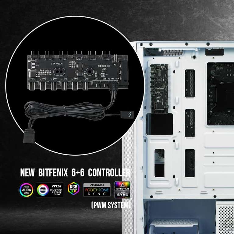 Boîtier PC Bitfenix Nova Mesh SE TG Boîtier PC Gaming ATX, 4 Ventilateurs ARGB Inclus, Couleur Blanche (vendeur tiers)