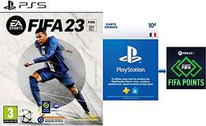 Jeu FIFA 23 sur PS5 + Carte PSN de 10€ (équivalent à 1050 Points Ultimate Team)