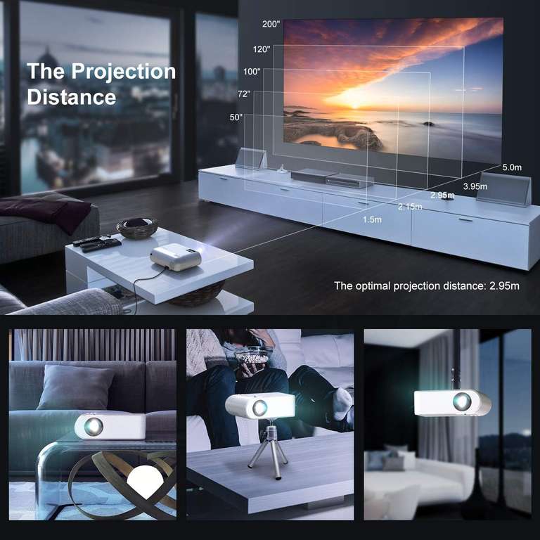 Vidéo-projecteur YABER V2 - 8000 Lumens, Full HD (via coupon - vendeur tiers)