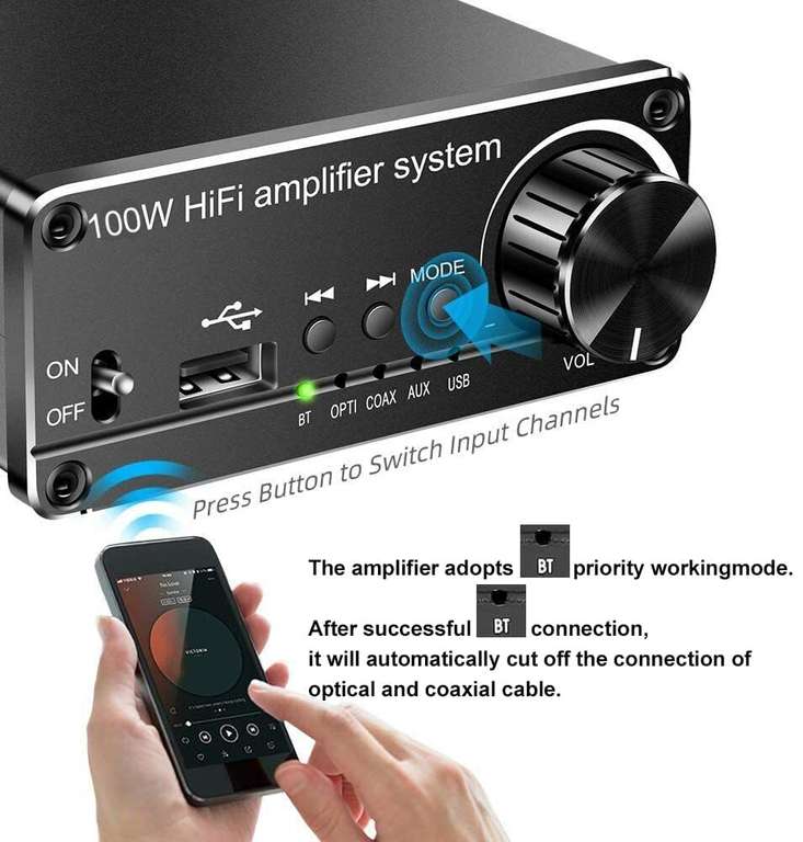 Convertisseur audio digital USB Koqeiey - coaxial optique/spdif/toslink aux entrées RCA vers 2 canaux