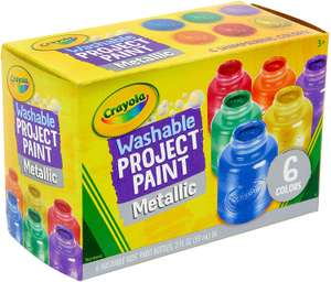 6 pots de peinture Crayola métallique lavable
