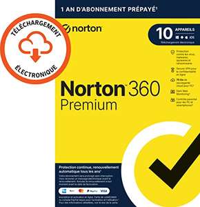 Norton 360 Premium 2024 - 10 Appareils - 1 An d'Abonnement (Dématérialisé)