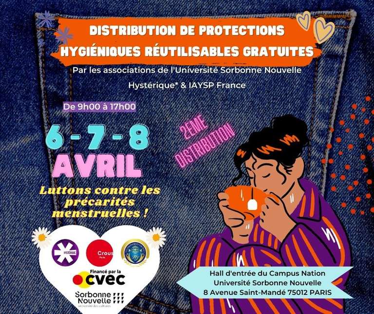 Distribution gratuite de protections hygiéniques réutilisables - Paris (75)
