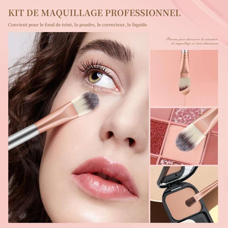 Set Pinceaux Maquillage avec Sac De Rangement Professionnel - 18 pièces (vendeur tiers)
