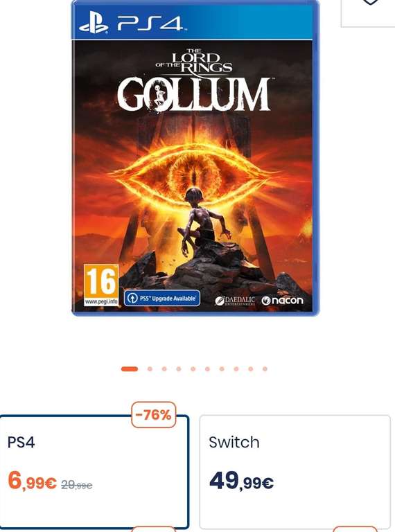 Jeu The lord of the rings Gollum sur PS4