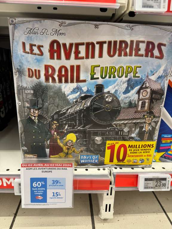 Jeu de Société Les Aventuriers du Rail Europe (via 23,94€ cagnottés sur la carte fidélité) - St Loup Marseille (13)