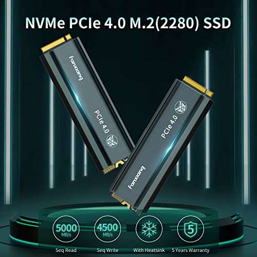 SSD Interne PCIe 4.0 NVMe M.2 Fanxiang S660 - 2 To, avec dissipateur de chaleur (Vendeur tiers)