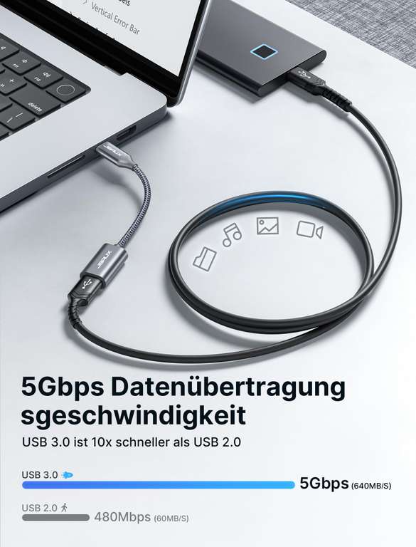 Adaptateur USB C vers USB 3.0 Câble OTG [Lot de 2] (vendeurs tiers