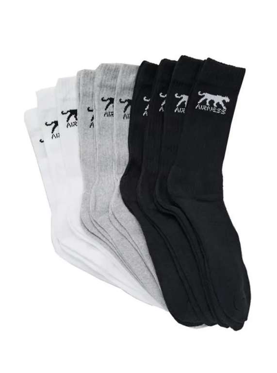 Lot de 10 paires de chaussettes Airness Homme - Blanc/Gris/Noir